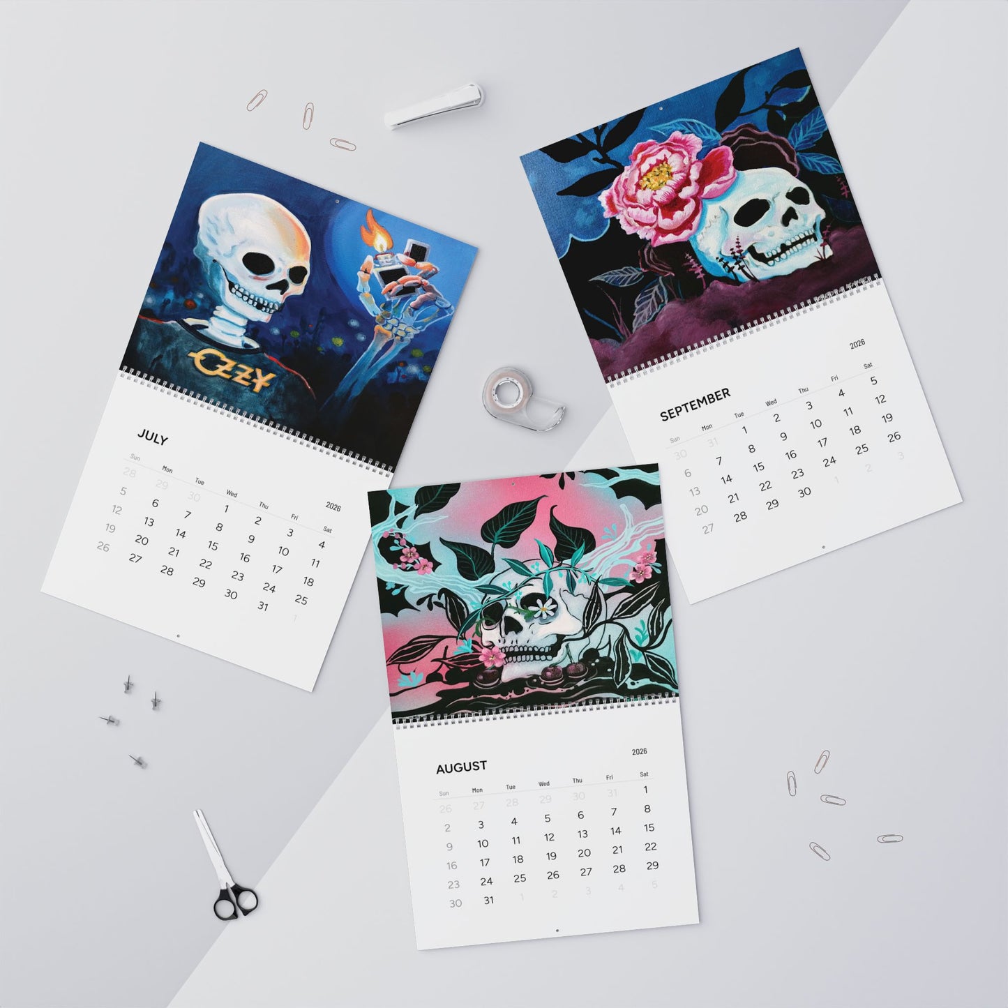 2026 Wall Calendar: ARTISTRY OF THE SKULL