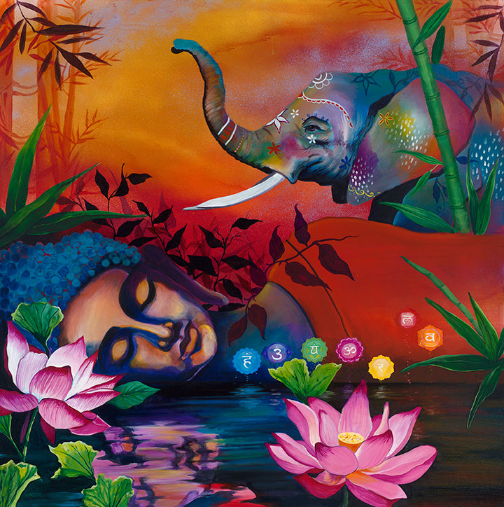 BUDDHA and ELEPHANT PRINT (unmatted)
