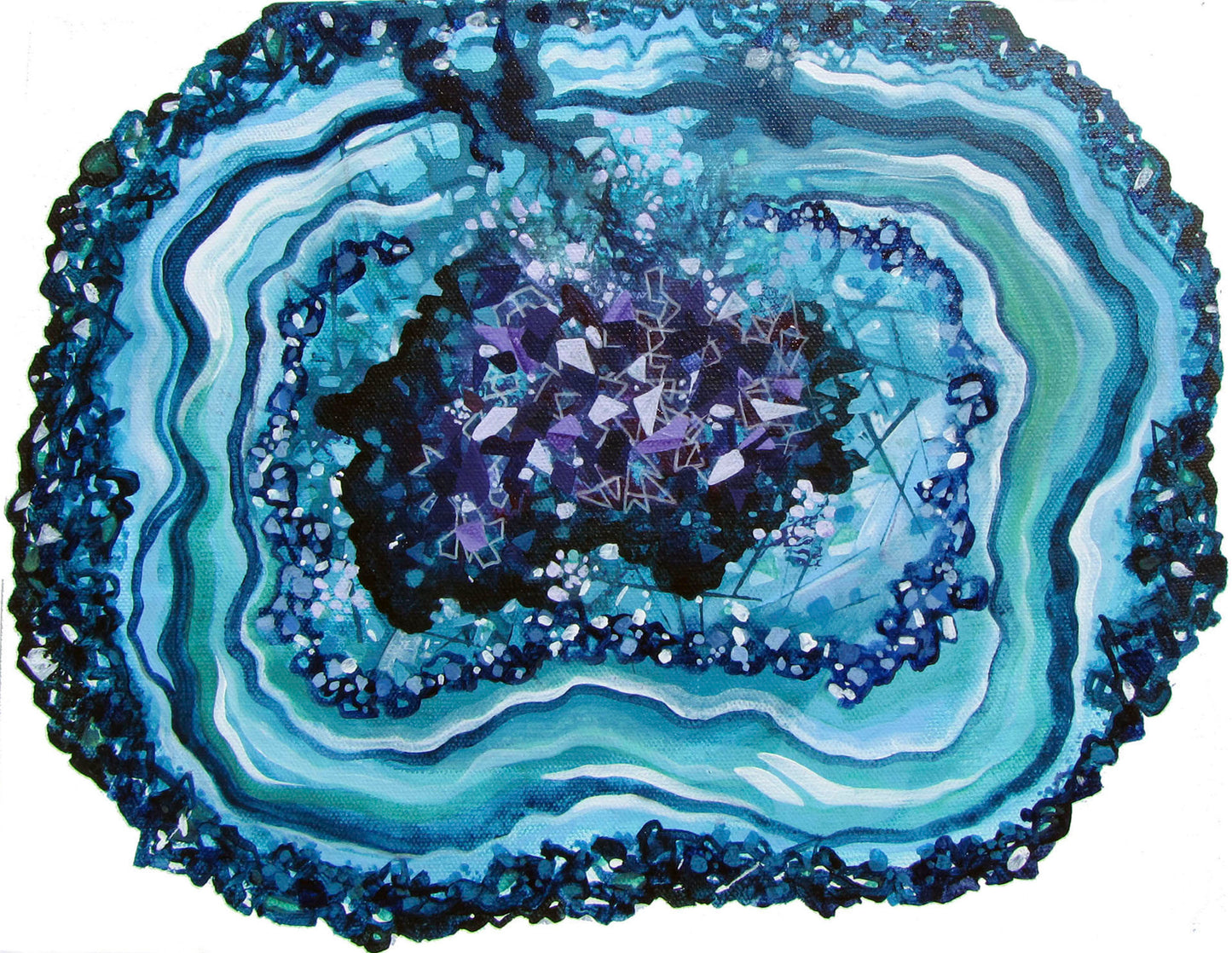 FRAMED AGATE GEODE CRYSTAL MINERAL PRINT