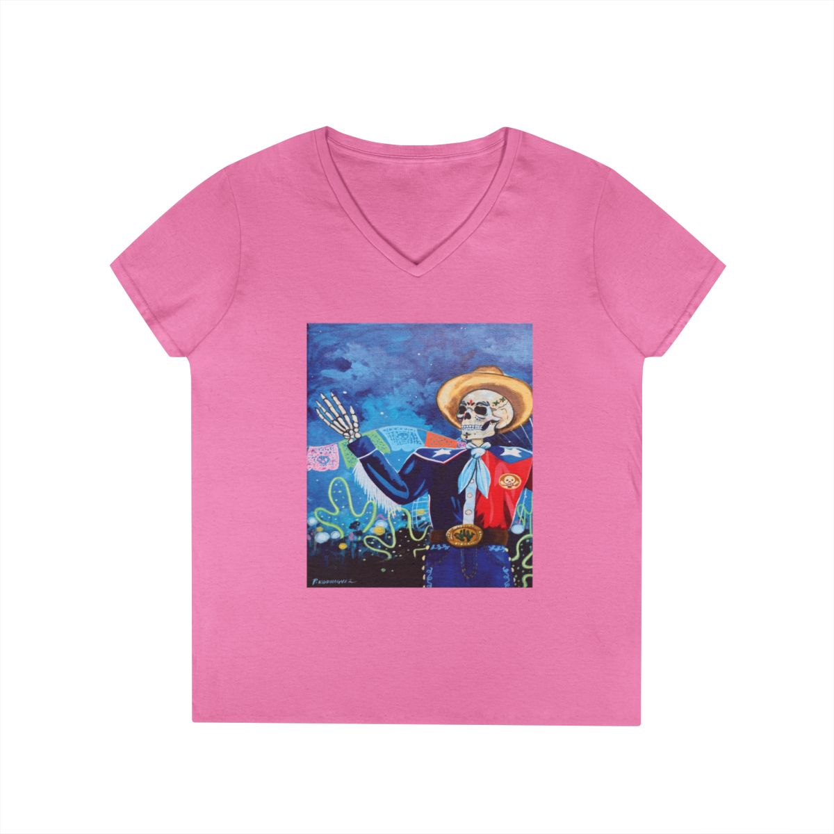 Big Muerto V Neck Women's Shirt