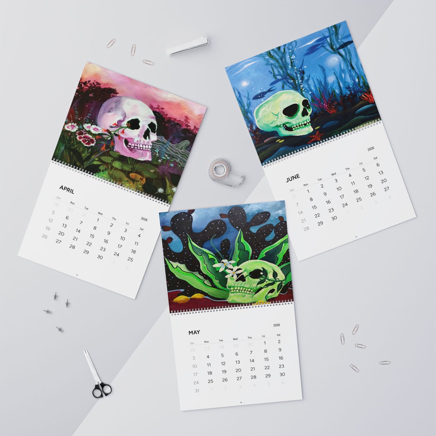 2026 Wall Calendar: ARTISTRY OF THE SKULL