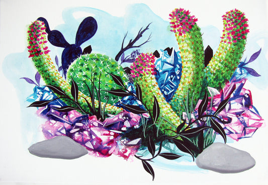 Ladyfingers/Wee Wee Cactus MATTED PRINT