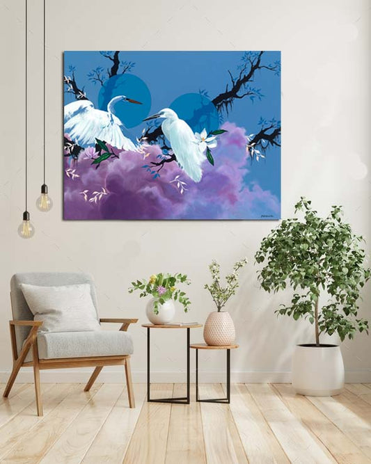 SAFELY AWAY EGRETS GICLEE
